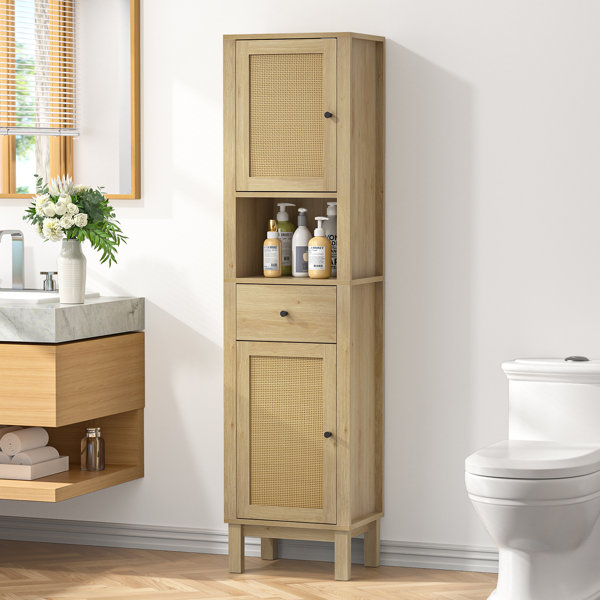 Bay Isle Home™ Brettly Tall Bathroom Cabinet Slim Bathroom Storage ...